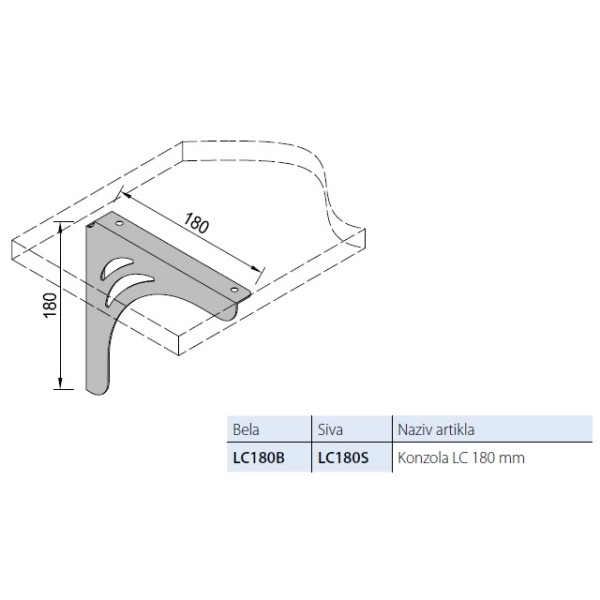 KONZOLA ZA POLICE LC 18 BELA